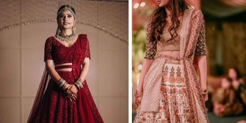 Best Ways to Drape Dupatta Over Lehenga : Top 10 Bridal Lehenga Dupatta Draping Styles